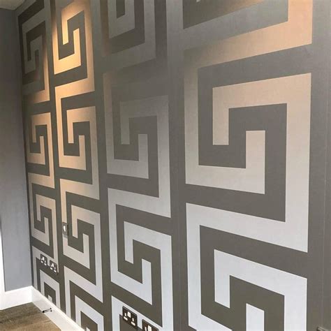 versace greek key wallpaper silver|Versace silver greek key.